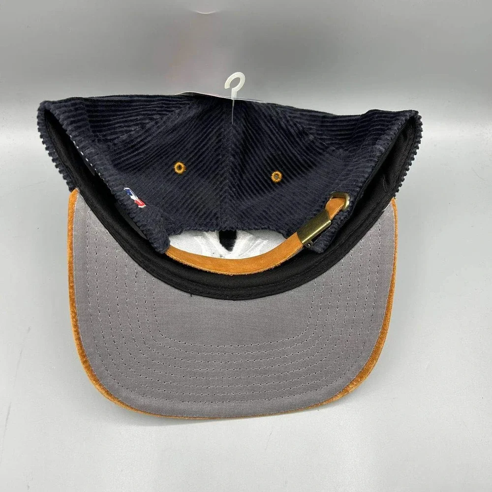 Vintage New York Yankees Hat Men Suede Corduroy Twins Enterprise Strap Back New